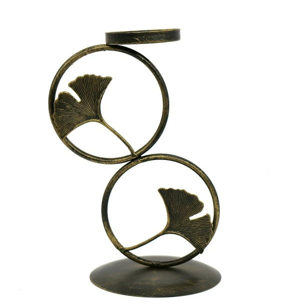 Candelabro De Hoja De Ginkgo De Estilo Retro Europeo, Candelero Forjado Simple Moderno, Adorno De Mesa De Hierro Para El Hogar, Bar, Fiesta, Decoración De Boda Minnieouse HA026446-02