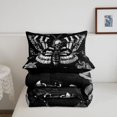 thumbnail image 5 of Homewish Goth Skull Moths Twin Comforter Sets,Vintage Flowers Bedding Set,Black Gray,Halloween Duvet,Black Reversible,2pcs,1 Comforter and 1 Pillowcase, 5 of 7
