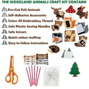 Lzvxtym Woodland Animals Craft Kit DIY Sewing Felt Plush Animals Kids Educational Toys Sewing Set for Girls Boys Gift