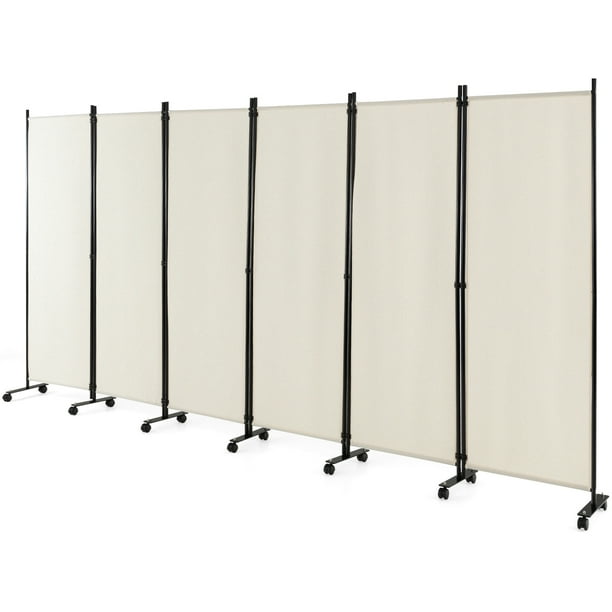 Costway 6Panel Folding Room Divider 6FT Rolling Privacy Screen with