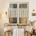thumbnail image 4 of Faty-T Boho Pom Pom Sheer Valance Kitchen Curtains 18 Inches Long 1 Panels, Semi Sheer Rod Pocket Over Sink Cafe Curtain, Window Short Small Drapes (Green,70"x18"), 4 of 6