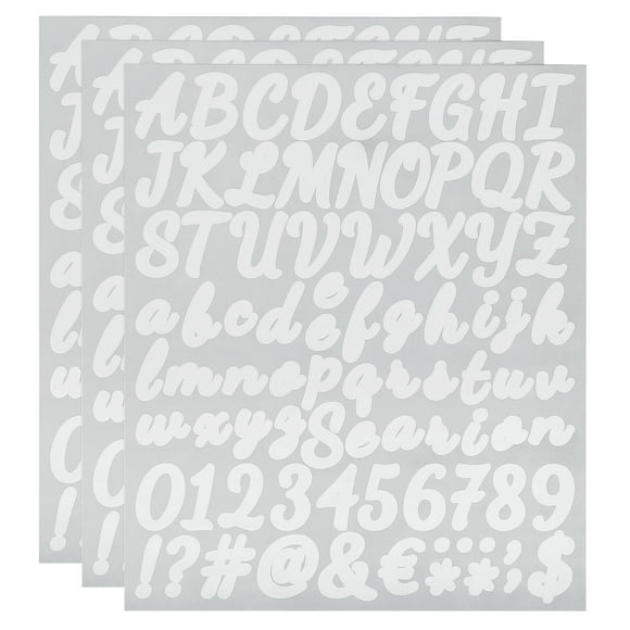 Uxcell Letter Number Stickers Kit, Self Adhesive Vinyl Cursive Alphabet Decals for Mailbox Sign White