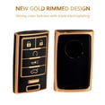 thumbnail image 6 of OFFCURVE for Cadillac Key Fob Cover with Keychain, Gold Rimmed 5-Button Key Case for Escalade SRX CTS ATS XTS DTS STS 2008-2015,Black Gold, 6 of 6