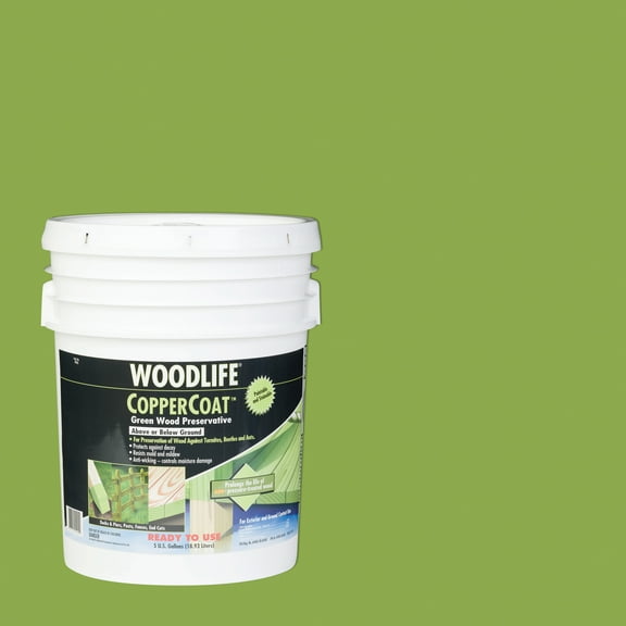 Above or Below Ground, Wolman Woodlife CopperCoat Green Exterior Wood Preservative- 5 Gallon