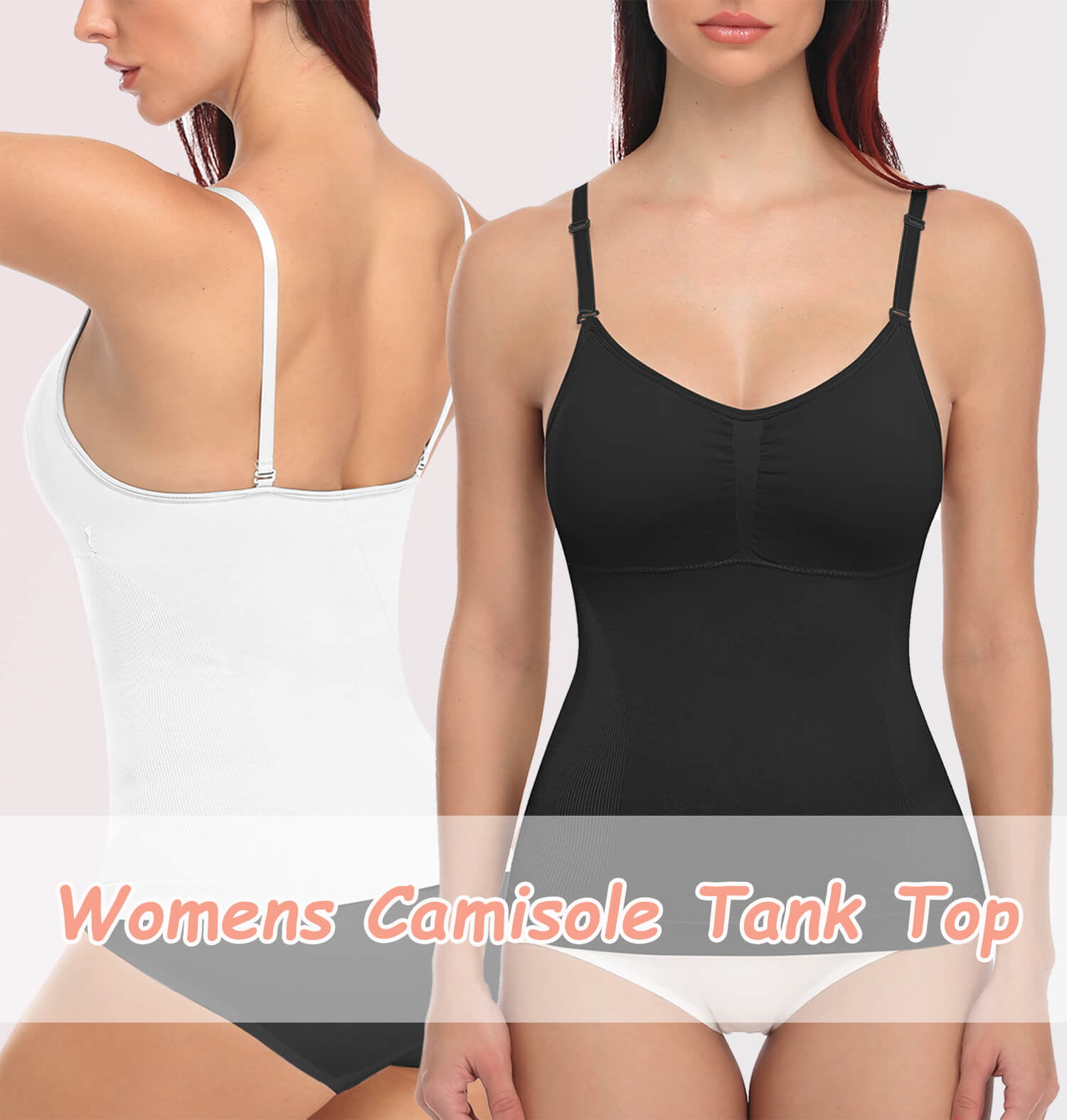 Werkiss Shapewear Camisole Tank Tops for Women Tummy Control Vest  Compression Cami Slimming Body Shaper Adjustable Strap Camisole with Built  in Bra(#3 Black+beige+white - ShopStyle