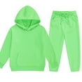 thumbnail image 6 of CCRFTGI Sweatsuit for Boys 2 Piece Size 10-12 Essentials Casual Outfits Fashion Fall Long Sleeve Hooded Sweatshirt and Jogger Sweatpants Clothing Sets Light Green 9-10Y, 6 of 6