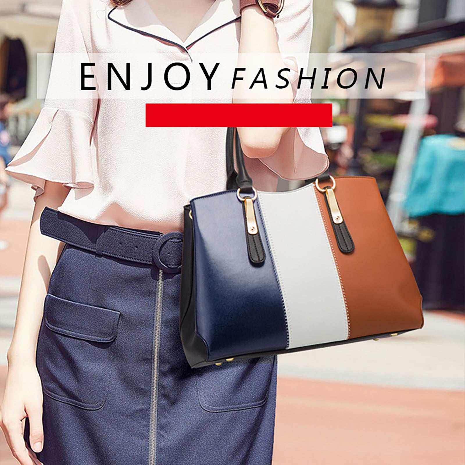 ZTTD Women's Tote Bags Fashion Lady Leather Four Piece Shoulder Crossbody Bag Clutch Wallet Retro Bag Women's Bag