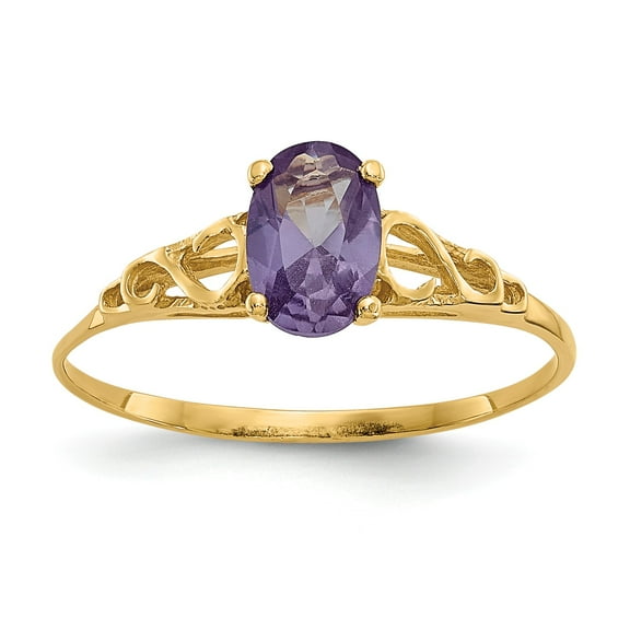 14k Madi K Synthetic Alexandrite Ring in 14k Yellow Gold - Size 5