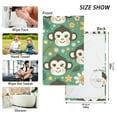 thumbnail image 2 of Monkey Sunflowers on Green Cotton Face Towels Absorbent Hand Towel Soft Bathroom Towel for Kitchen Hotel Decoration, 2 of 7