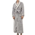 thumbnail image 1 of Long Winter Coat Mens Winter Lengthened Bathrobe Splicing Home Clothes Long Sleeved Robe Coat, 1 of 9