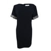 Calvin Klein Women's Studded-Sleeve Shift Dress (6, Black)