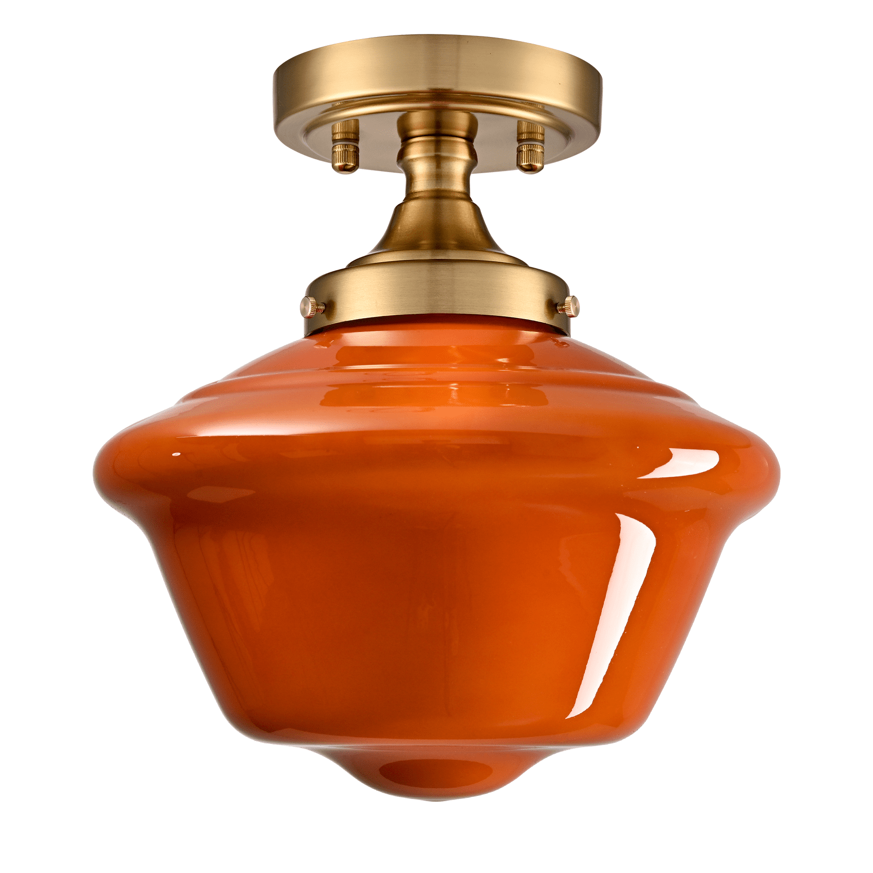 Gold Semi Flush Mount Ceiling Light Orange Schoolhouse Ceiling Light