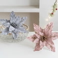 thumbnail image 5 of Flor de Pascua navideña con purpurina, 26 cm, realista, para colgar en el árbol de Navidad, decoración navideña, regalos de Navidad, feliz año nuevo, 5 of 5