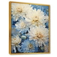 thumbnail image 2 of Designart "Elegance Of Blue And White Mum Flowers IV" Mums Floater Framed Wall Art Living Room, 2 of 5