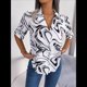 thumbnail image 4 of Camisa Informal de Corta Holgada con Cuello de Traje en Contraste para Mujer XL, 4 of 10