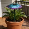 thumbnail image 4 of SLYNSHome Metal Plant Umbrellas for Outdoor Blue Small Plants Shade Cover Metal Garden Shade Disk Outdoor Garden Umbrella for Potted Decor, 4 of 7
