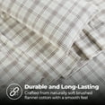 thumbnail image 3 of BNM Plaid Flannel Cotton Sheet Set, Twin, Beige, 3 of 11