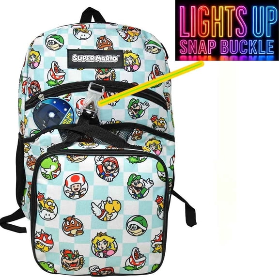 Super Mario 17" Backpack with Lunch Bag