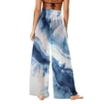 thumbnail image 4 of Hrsba Chiffon Long Pants For Women Light Bohemian Print Wide Leg Loose Fit Pants, 4 of 7
