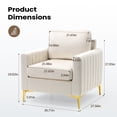 thumbnail image 2 of Cloud Fly Mid Century Accent Chair Modern Velvet Living Room Accent Chair Comfy ArmChair for Bedroom Studio Study Office Lounge, 2 of 7