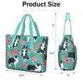 thumbnail image 3 of Tote Bag for Women - Border Collie Dog and Flower Florals Shoulder Bag - Large Utility Work Duffle Bag with Zipper Handbag for Travel, Work, Sprots, 3 of 5
