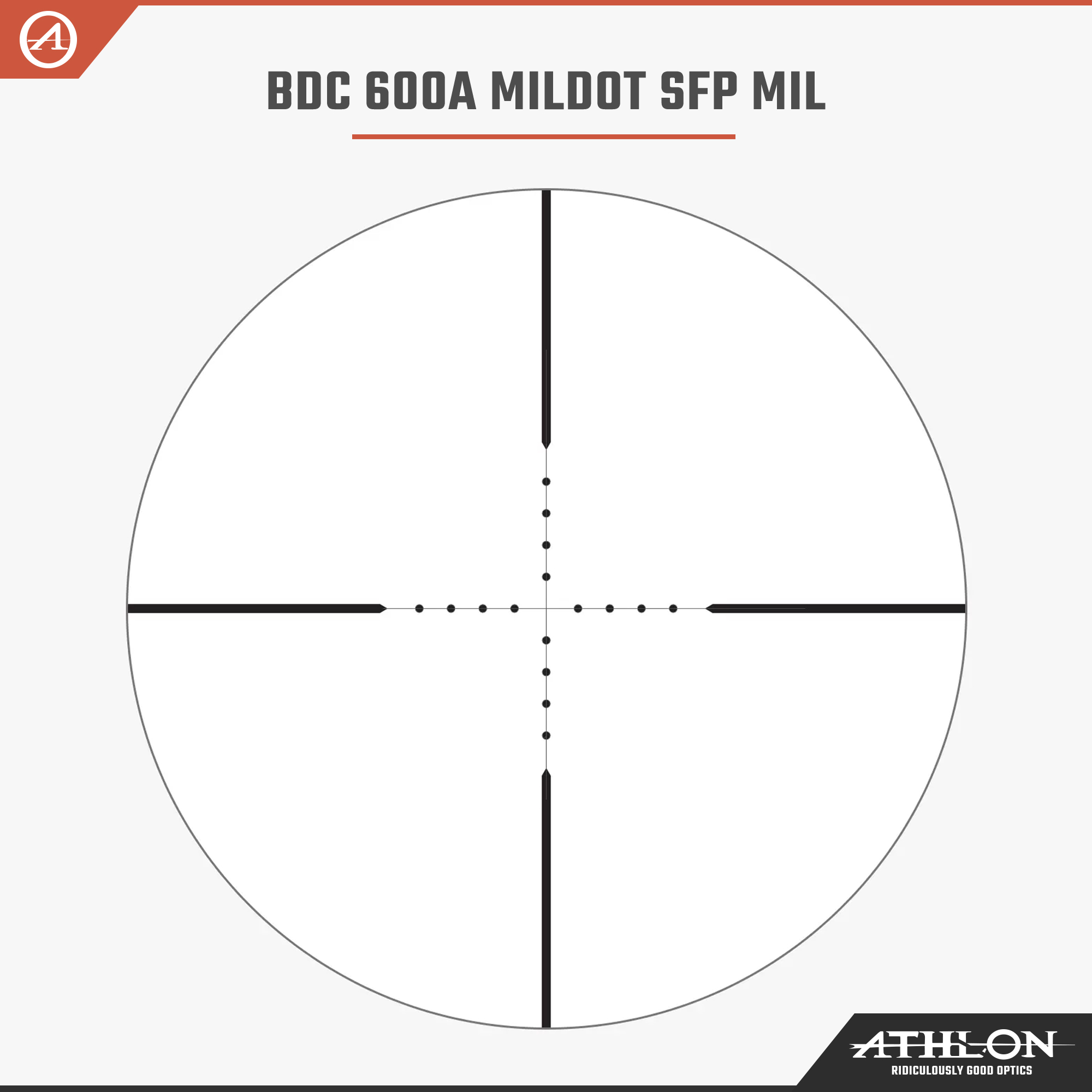 Athlon Optics Argos HMR Rifle Scope 4-20x 50mm Illuminated Mil Dot Reticle Matte Black