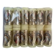 MYXIO Mini Cirio Pascual 3 inches H x 1.5 inches W Repujado Seor Divina Misericordia Paquete 12 Pcs, Mini Paschal Embossed Candle Divine Mercy [12 Pz Set}
