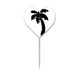 thumbnail image 1 of Coconut Tree Plant negro silueta Etiqueta del corazón de la bandera del palillo de dientes, 1 of 3