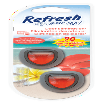 Refresh Your Car! Mini Diffuser Air Freshener (Hawaiian Sunrise Scent, 2 Pack)