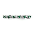 thumbnail image 4 of 925 Sterling Silver Stackable Expressions Created Emerald Ring Size: 8; for Adults and Teens; for Women and Men, 4 of 5