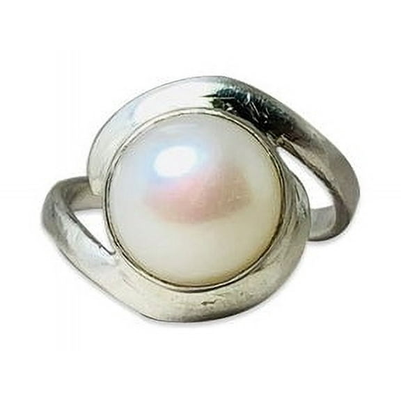 Heaven Crafts 925 Sterling Silver White Pearl Gemstone Ring Best Friend Gift For Her & Him