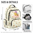 thumbnail image 5 of Chririnla Cute Bee Daisy Print Breathable Casual Daypack 17 Inch, Water Repellent Lightweight Multi Pockets Polyester Bookbag for Middle School, 5 of 10
