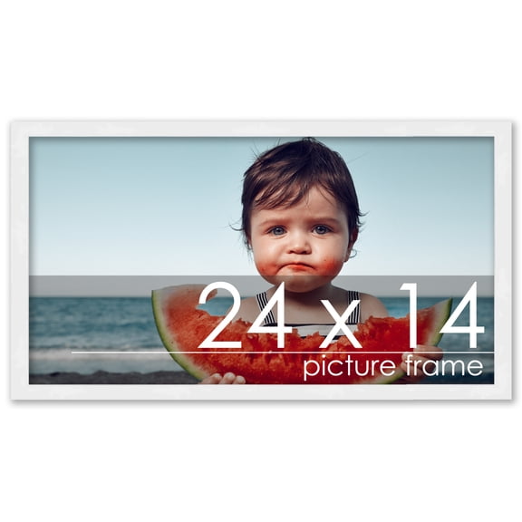 24x14 Frame White Wood Picture Frame - UV Acrylic, Foam Board Backing, & Hanging Hardware Included!