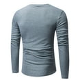 thumbnail image 4 of YLSDY Mens Irregular Buttons T Shirt Casual Stylish Long Sleeve Fall Shirts Slim Fit V Neck T-Shirts Sexy Comfy Tee Shirts Solid Color Tees Gray XL, 4 of 9