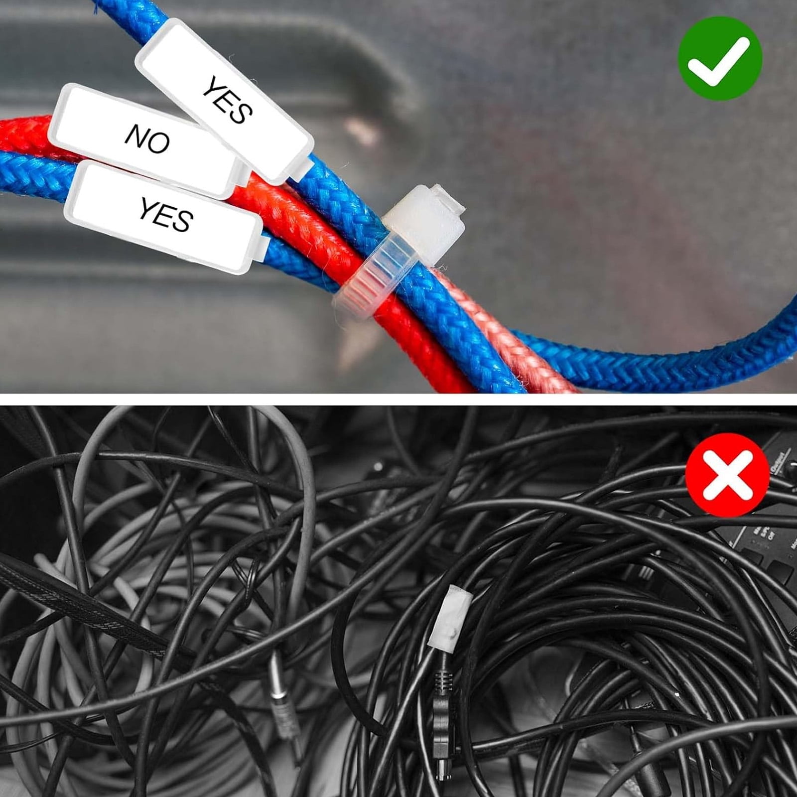 200Pieces Sturdy Cable Managements Waterproof Designs Snapped On Closures Ideal for Electrical Wiring Organization