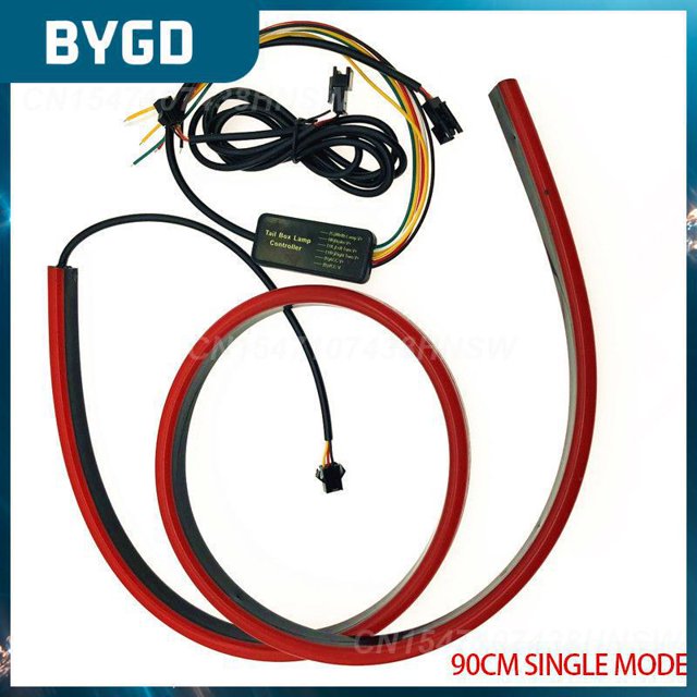 90cm Flashing Lights Multi-mode Red Light Bar Portable Universal Decorative Light Car Accessories Brake Lights SuperbrightSingle ModeRussian Federation He Qiyong unisex
