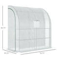 thumbnail image 3 of Outsunny 7' x 3' x 7' Outdoor Lean-to Greenhouse, Plant Gardening Green House with Roll-up Mesh Windows, Zipper Door and 3-Tier Shelves, White, 3 of 10