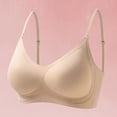 thumbnail image 7 of Alun Seamless Square Shoulder Bras for Women Wireless No Underwire Jelly Gel Light Support Comfort Bra Summer Lightweight Breathable Solid Color Bralettes 1-Beige L, 7 of 7