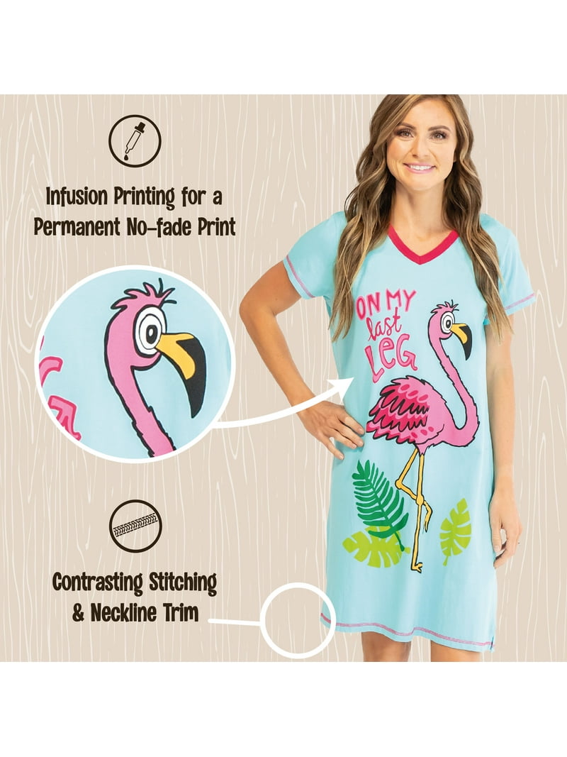 LazyOne Women's V-Neck Sleepwear Nightwear, Funny Sleep