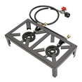 thumbnail image 4 of Double Propane Gas Burner Stove Camping BBQ Cooker Cooking with Regulator Hose, 4 of 12