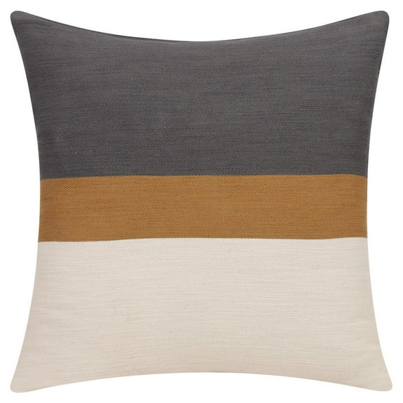 HomeRoots 20" X 20" Brown Striped Cotton Zippered Pillow
