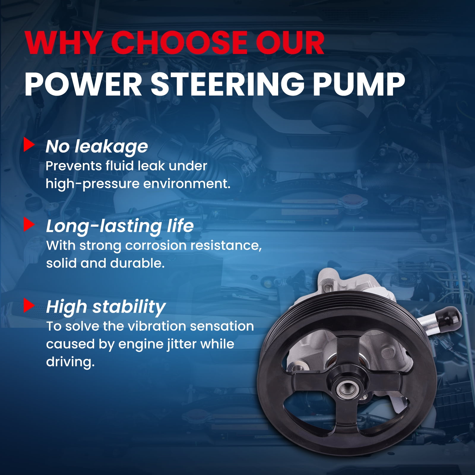 MOCA AUTOPARTS Power Steering Pump Fit for 2007-2017 Jeep Compass 2.0L 2.4L & 2007-2012 Dodge Caliber 2.0L 2.4L