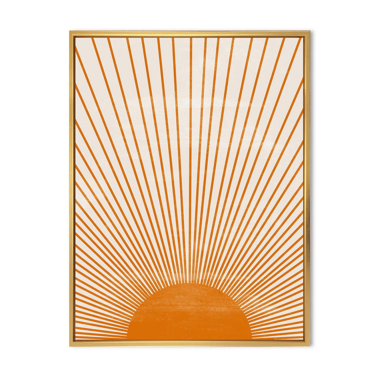 Designart Orange Sun Print III FLOAT FRAME WALL ART