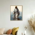 thumbnail image 3 of Nawypu Framed Jesus Wall Art Jesus Decor Walking In The Water Canvas Christian Religious Jesus Canvas Wall Decoration Bible Picture Poster Printing Living Room Painting Bedroom Church Ready To Hang, 3 of 4