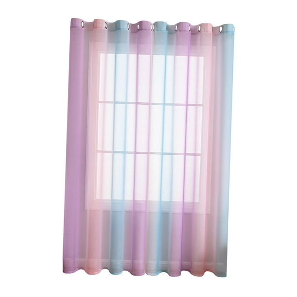 Cortina de Hilo Transparente Macarena para Ventana Violeta Verde Rosa