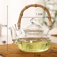 thumbnail image 6 of Glass Tea Pot with Infuser, Wood Handle Tea Kettle, Water for Juice Beverage, 6 of 8