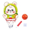 thumbnail image 4 of Juego de aro de baloncesto para la familia perfecl soporte portátil y plegable con dibujos de animales para niños, 4 of 8