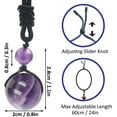 thumbnail image 6 of Crystal Necklace for Women Men, Protection Round Bead Pendant Necklaces for Spiritual, Natural Gemstone Chakra Stone Healing Crystals Necklace with Adjustable Rope Cord, 6 of 8