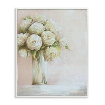 Stupell Industries Romantic Roses Bouquet Botanical & Floral Painting White Framed Art Print Wall Art, 16 x 20