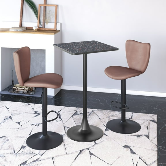 Elevate Barstool Brown Barstool, Modern Style, Plush and durable faux leather fabric, Plywood, Indoor Bar